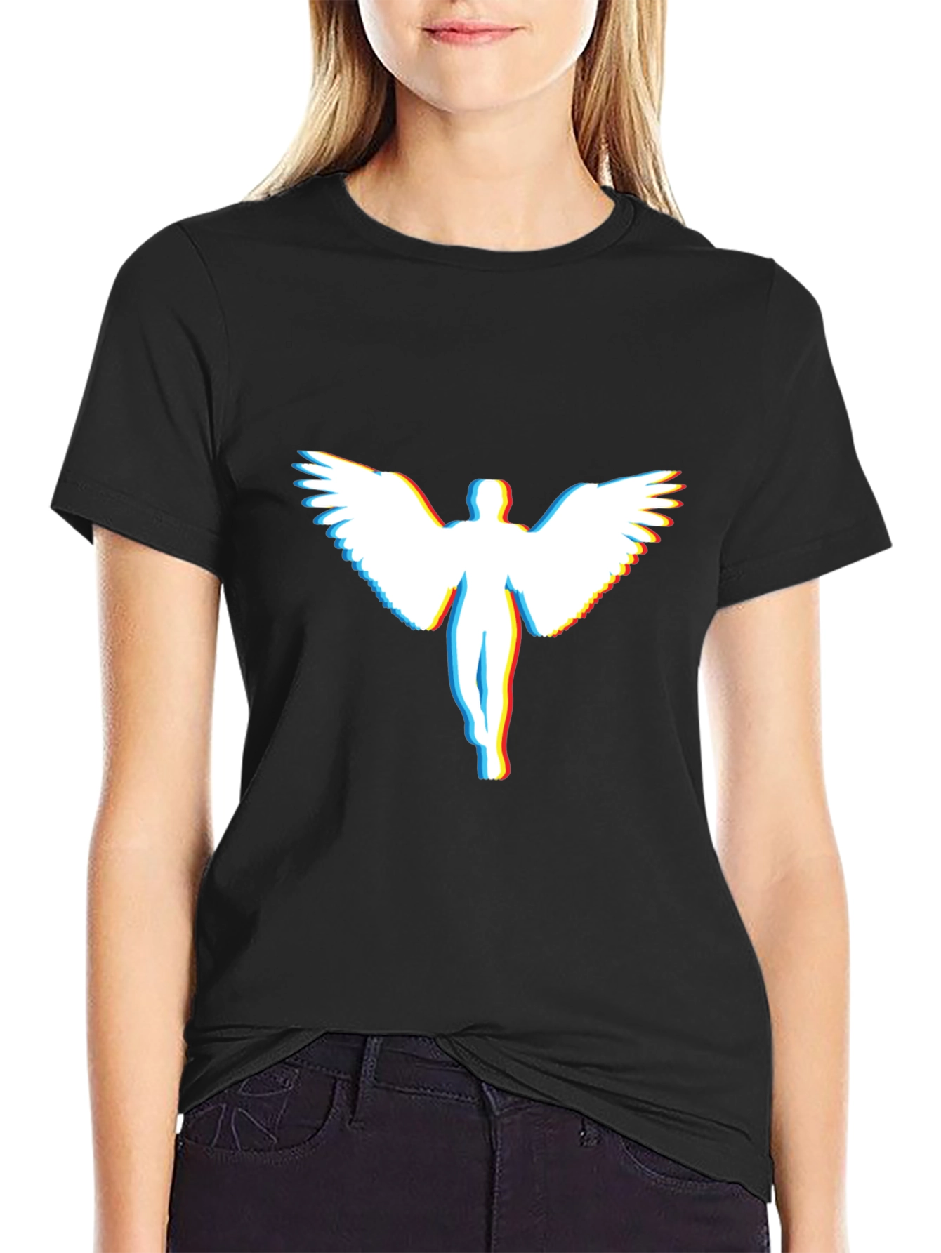 Angel Glitch Graphic T-Shirt - Modern Tee