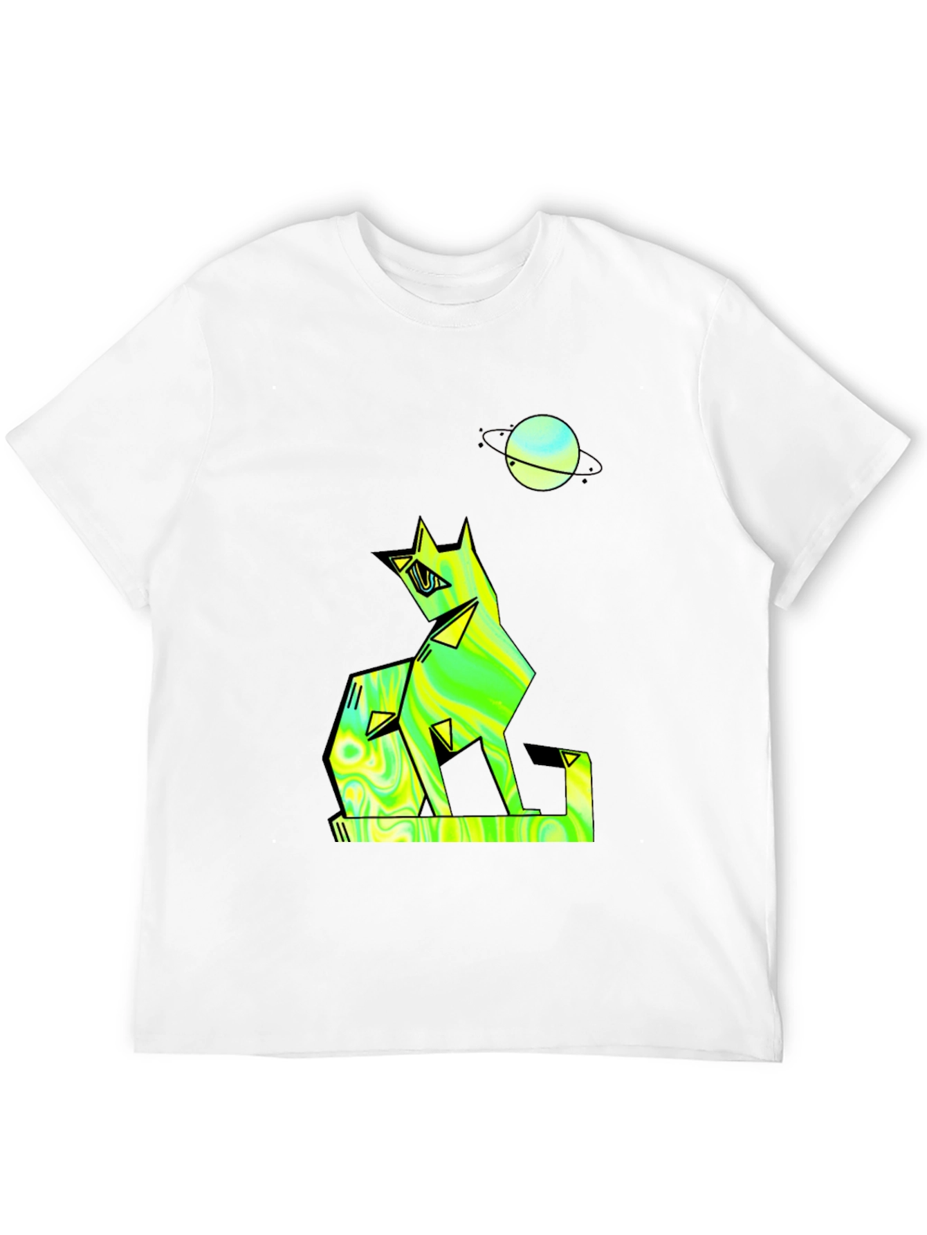 Geometric Wolf Graphic T-Shirt