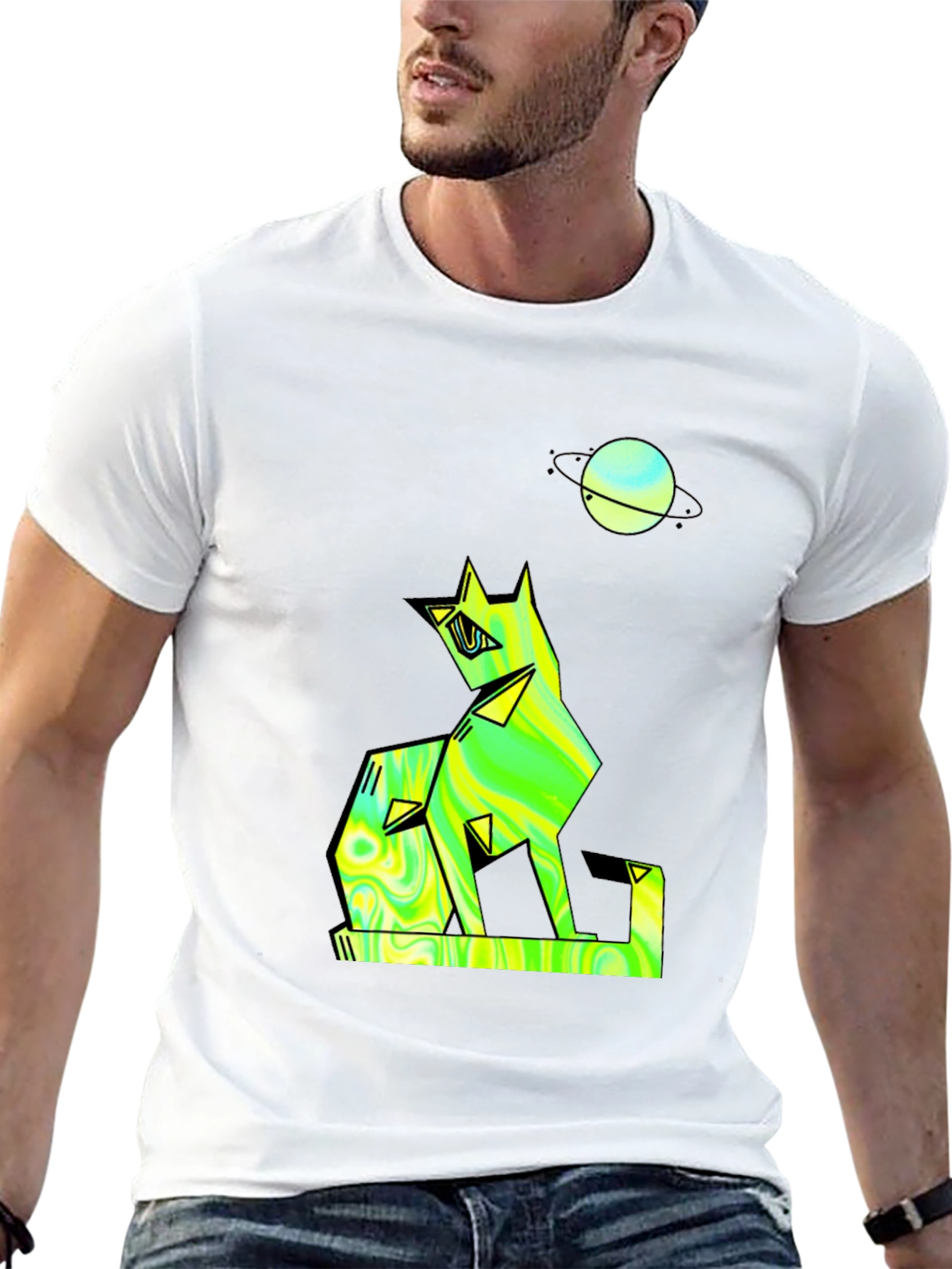 Geometric Wolf Graphic T-Shirt