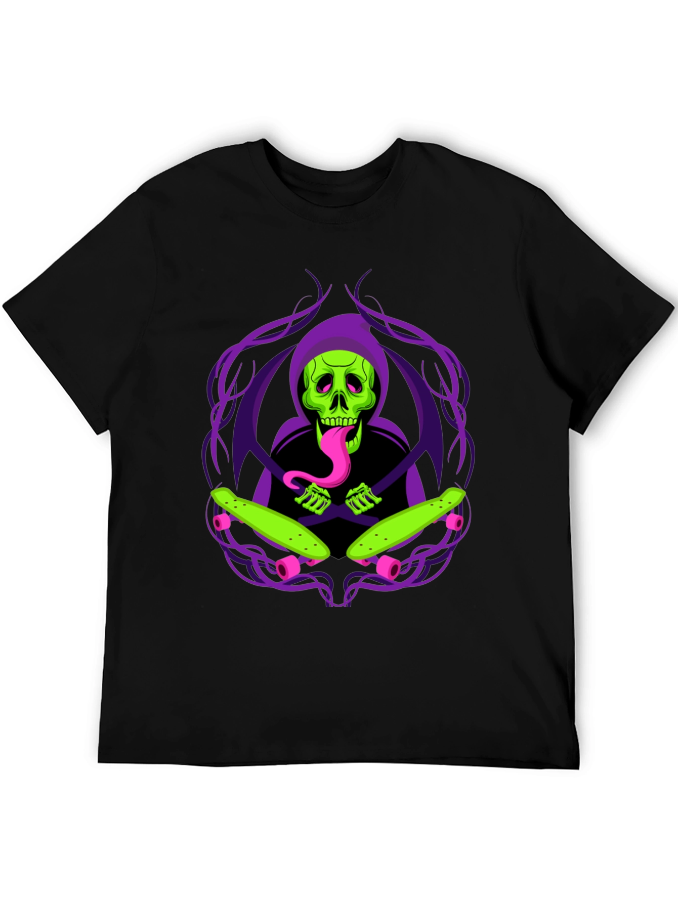 Grim Skate Reaper T-Shirt - Unique Graphic Tee
