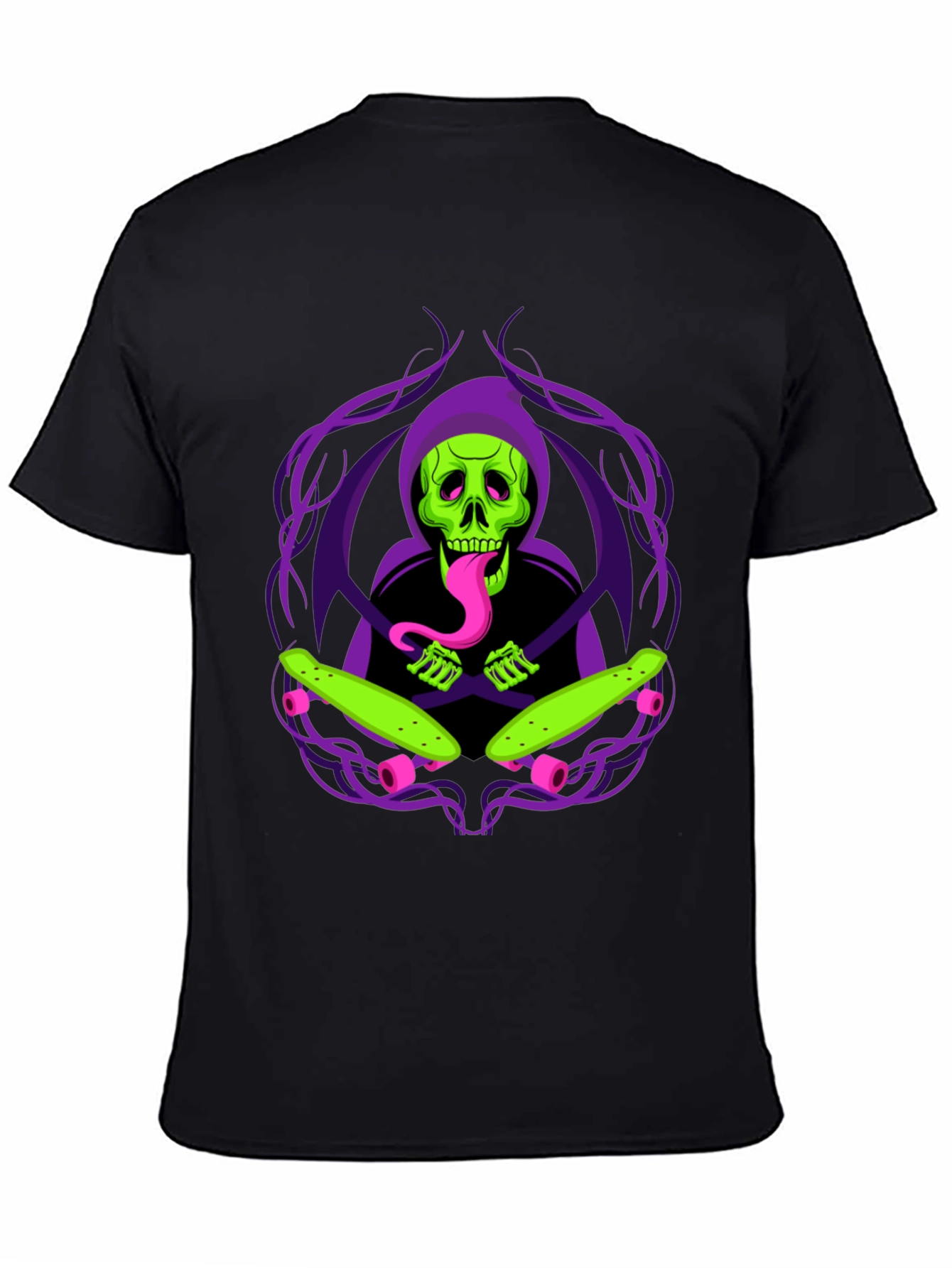 Grim Skate Reaper T-Shirt - Unique Graphic Tee