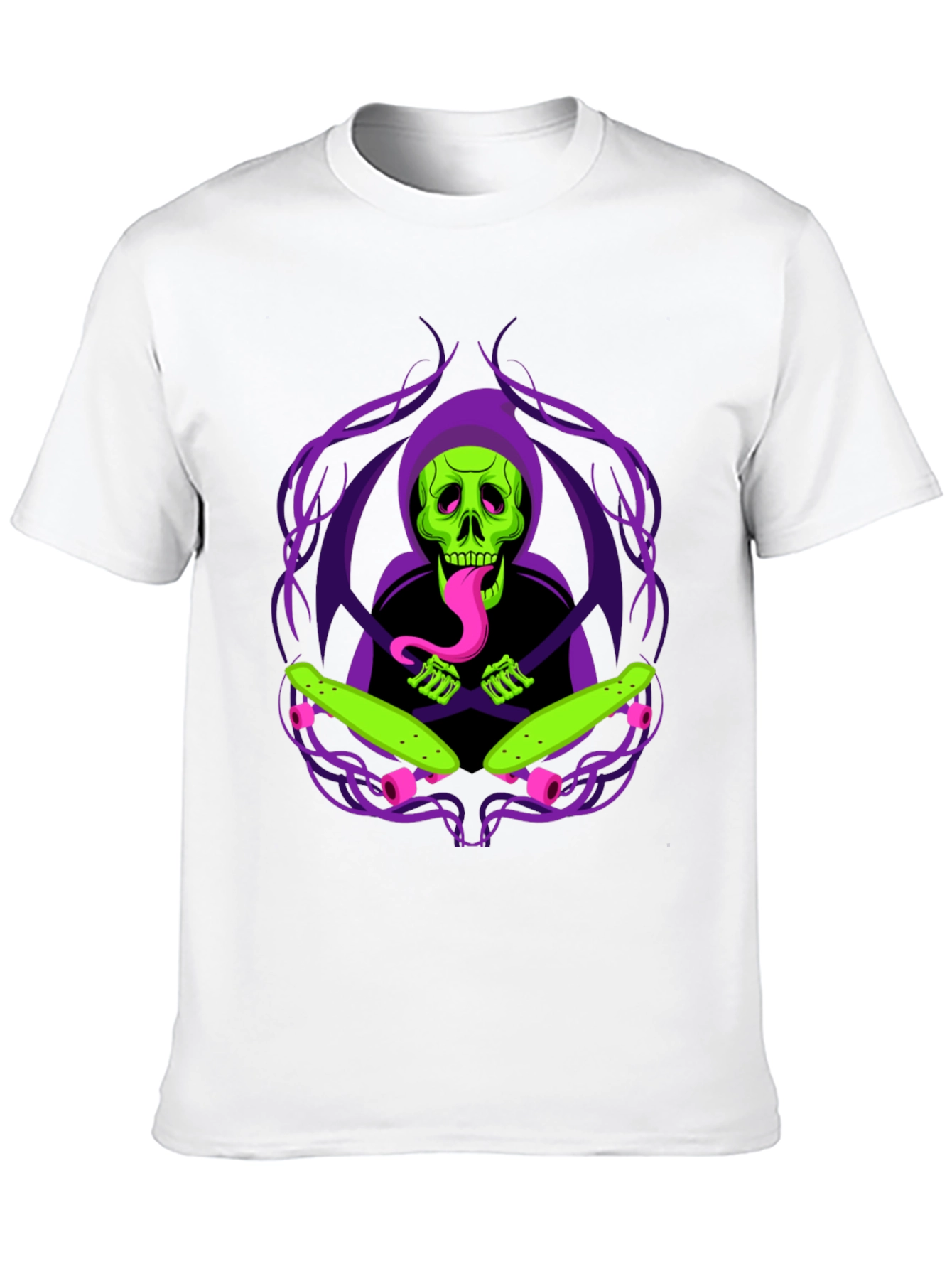 Grim Skate Reaper T-Shirt - Unique Graphic Tee