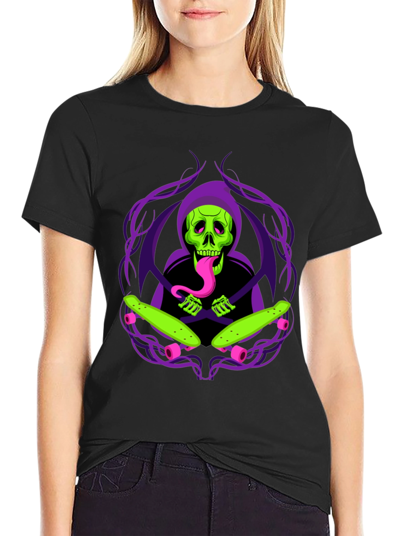 Grim Skate Reaper T-Shirt - Unique Graphic Tee