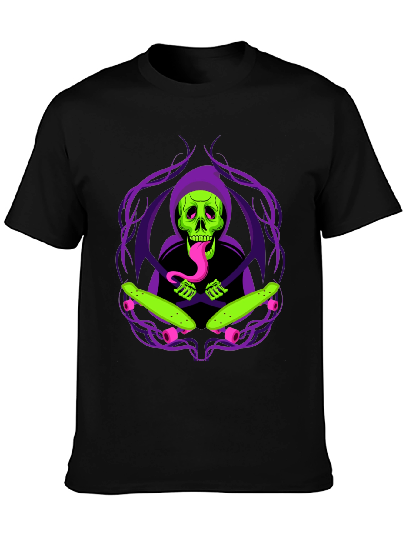Grim Skate Reaper T-Shirt - Unique Graphic Tee