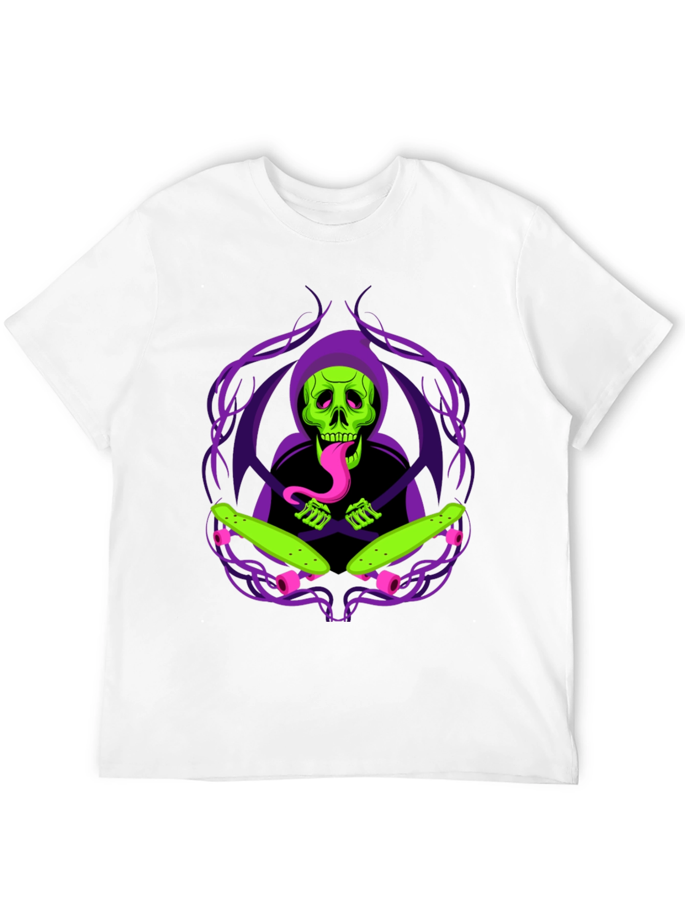 Grim Skate Reaper T-Shirt - Unique Graphic Tee