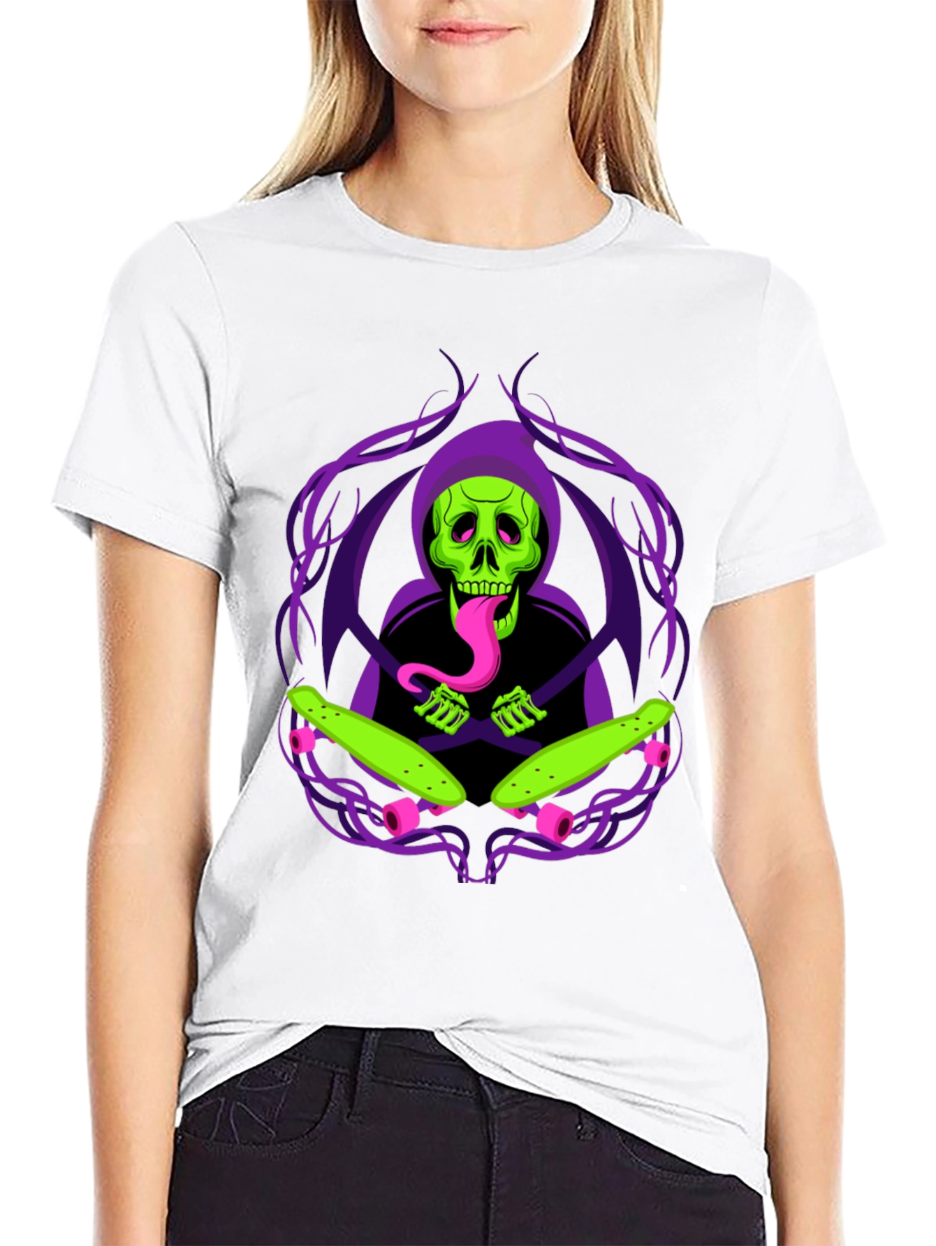 Grim Skate Reaper T-Shirt - Unique Graphic Tee