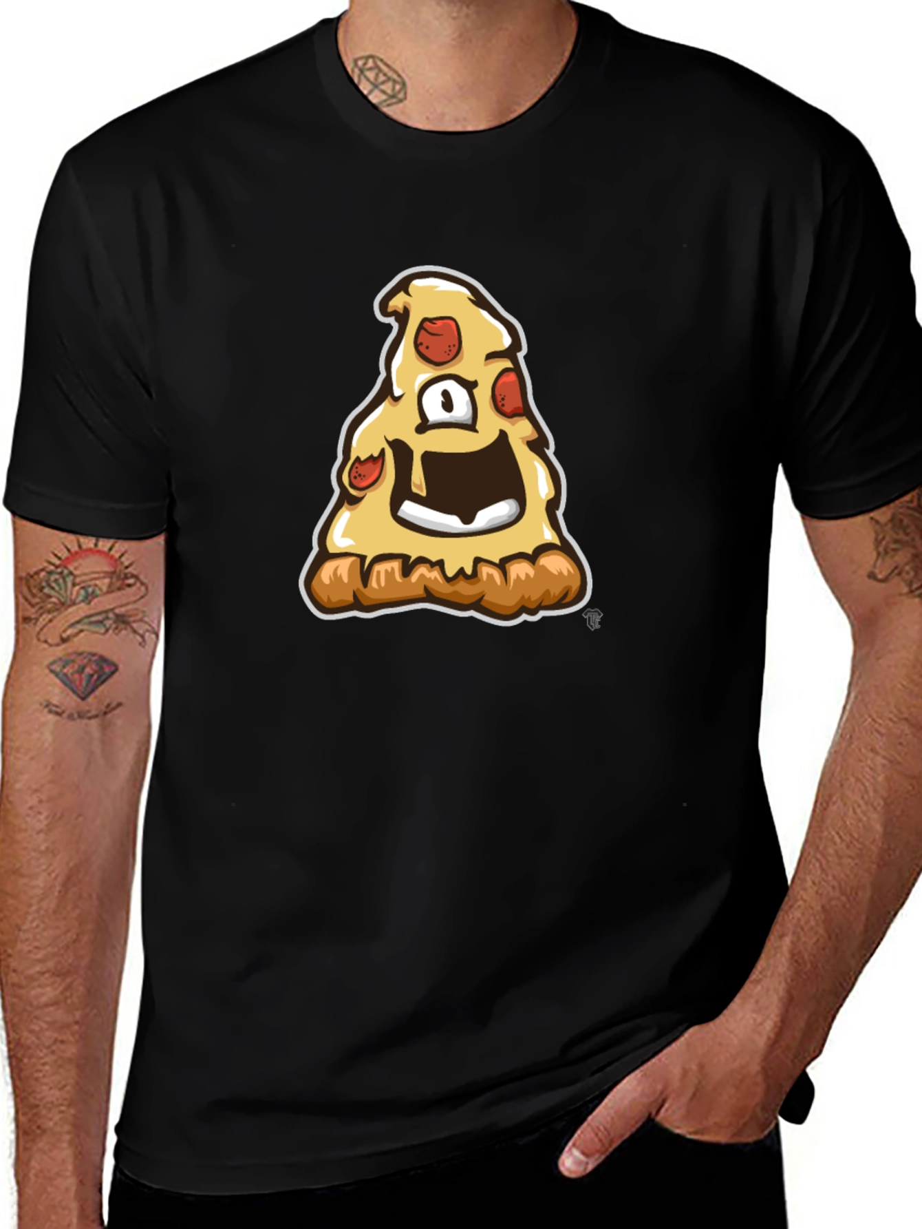 Pizza Monster Graphic Tee - Black