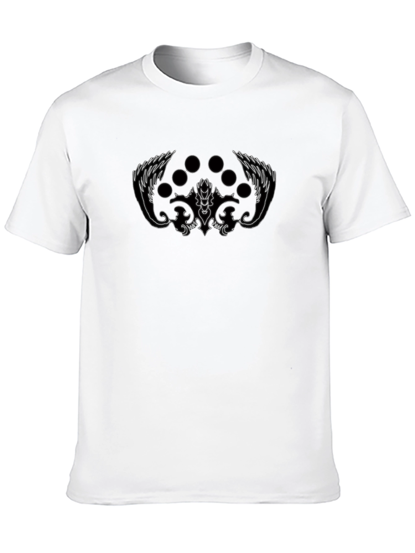 Graphic Black T-Shirt with Dragon Wing Design