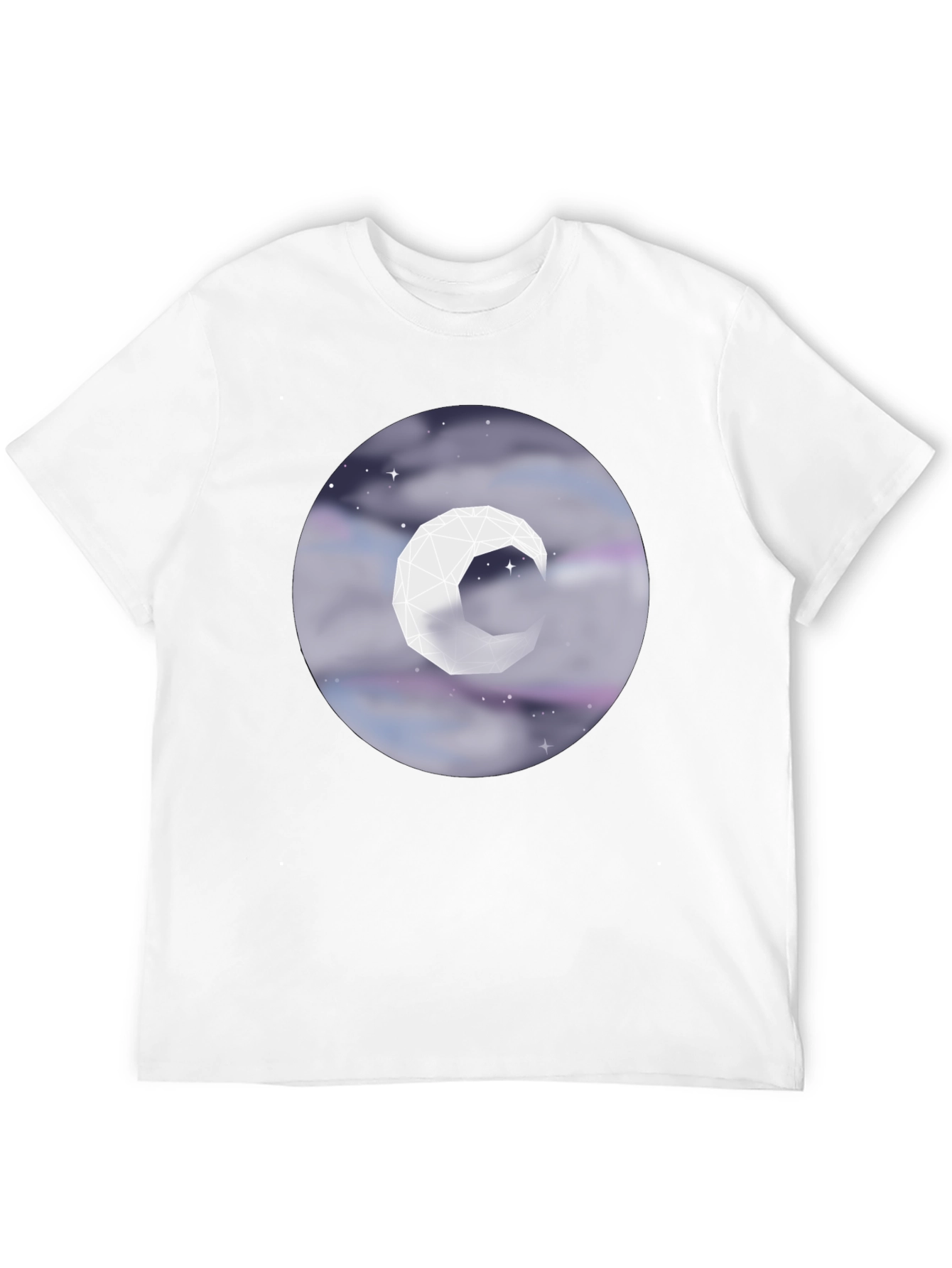 Geometric Moon Tee - Celestial Style