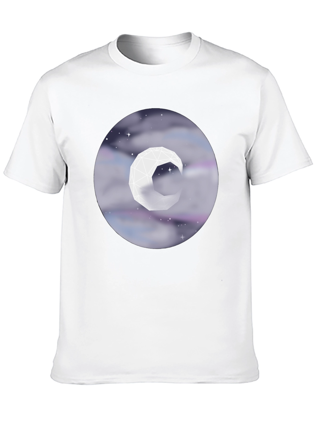 Geometric Moon Tee - Celestial Style