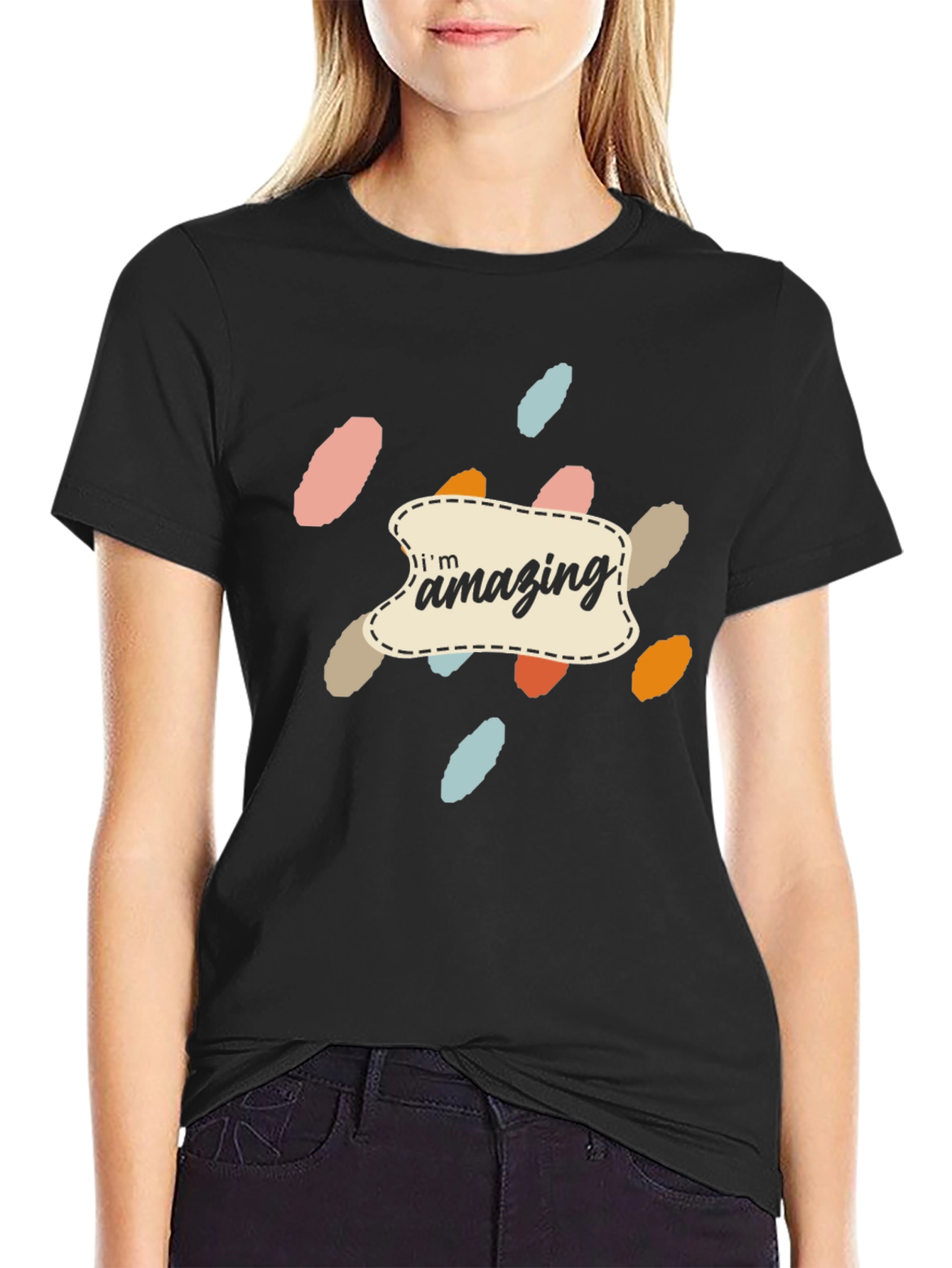 Amazing Graphic Print Black T-Shirt