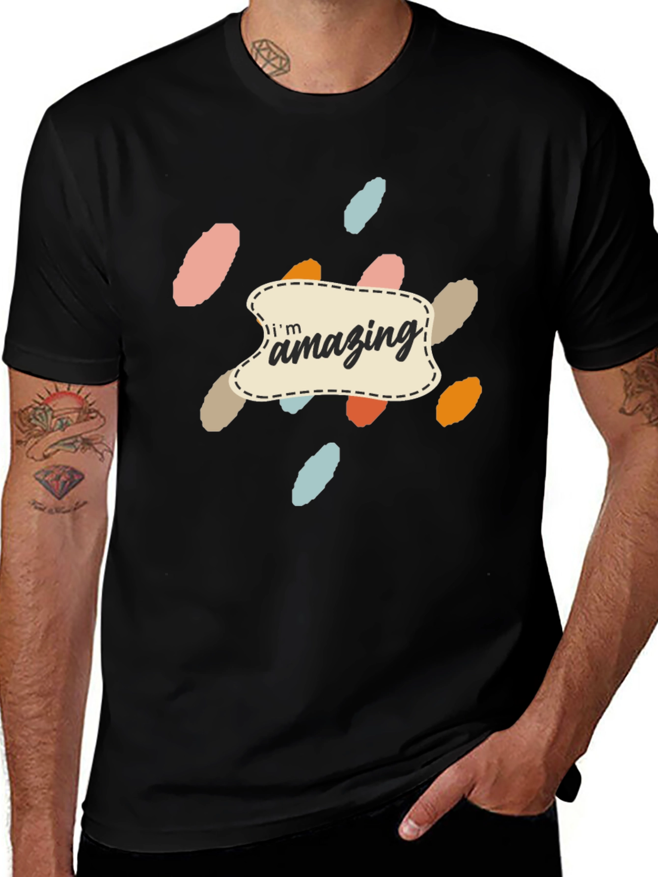 Amazing Graphic Print Black T-Shirt