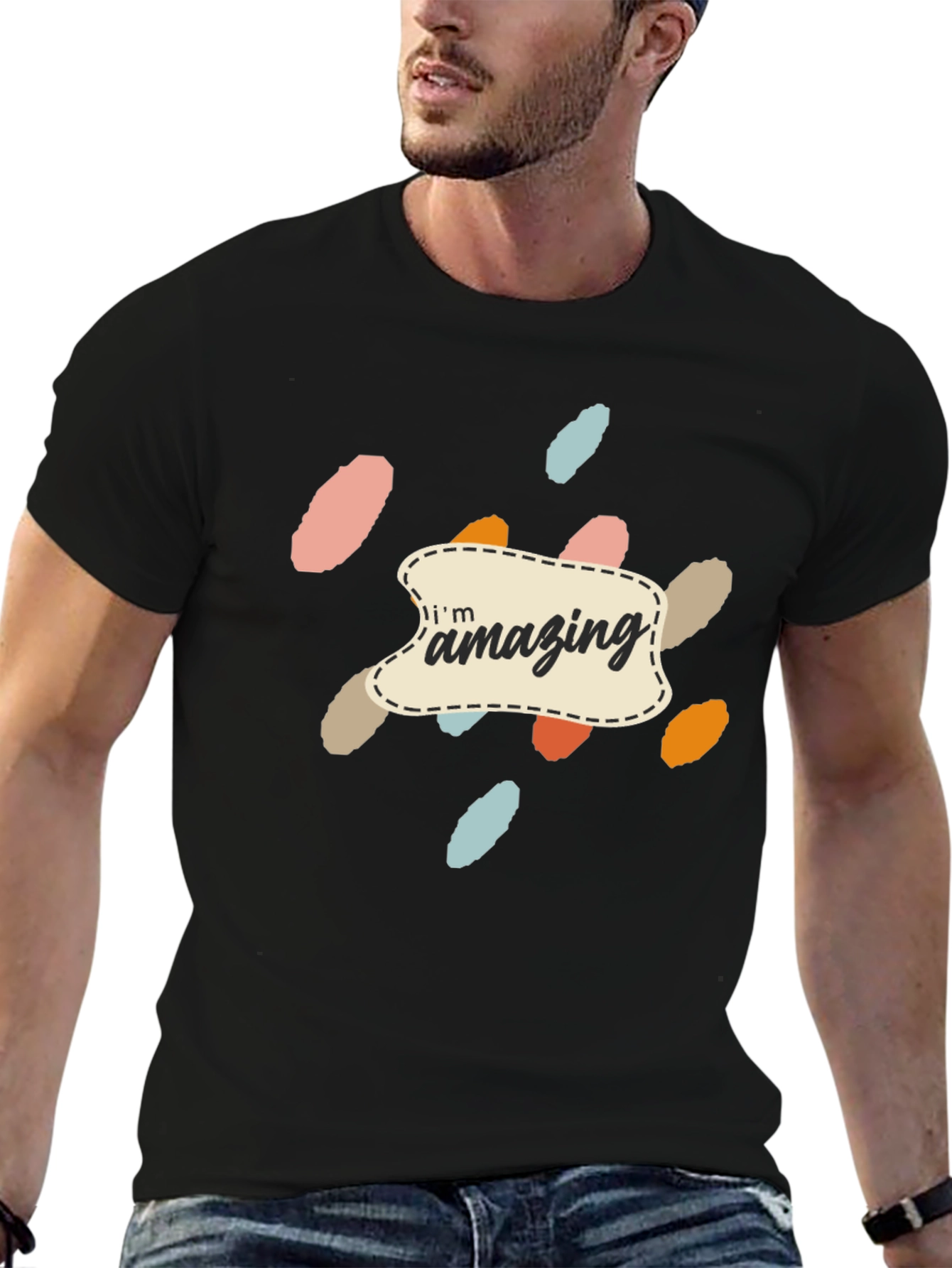 Amazing Graphic Print Black T-Shirt