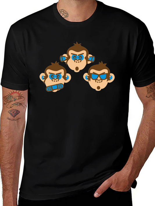 Hear See Speak No Evil Monkey Graphic T-Shirt