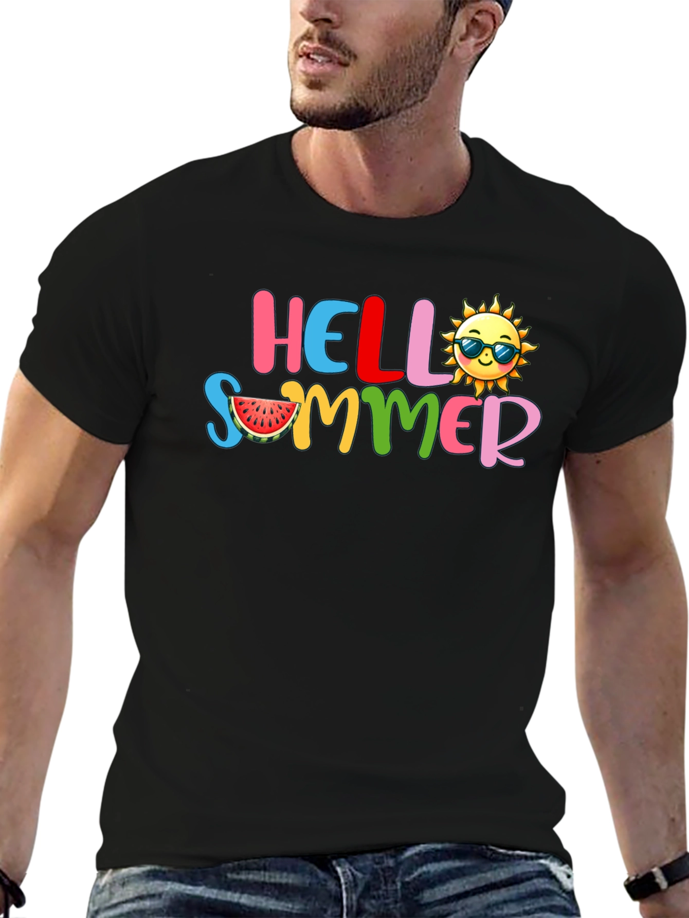 Hello Summer Graphic Tee - Black