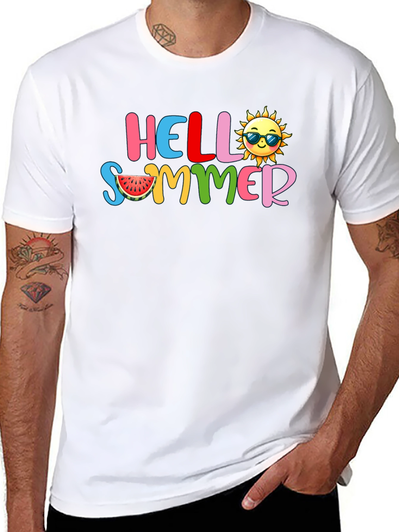 Hello Summer Graphic Tee - Black