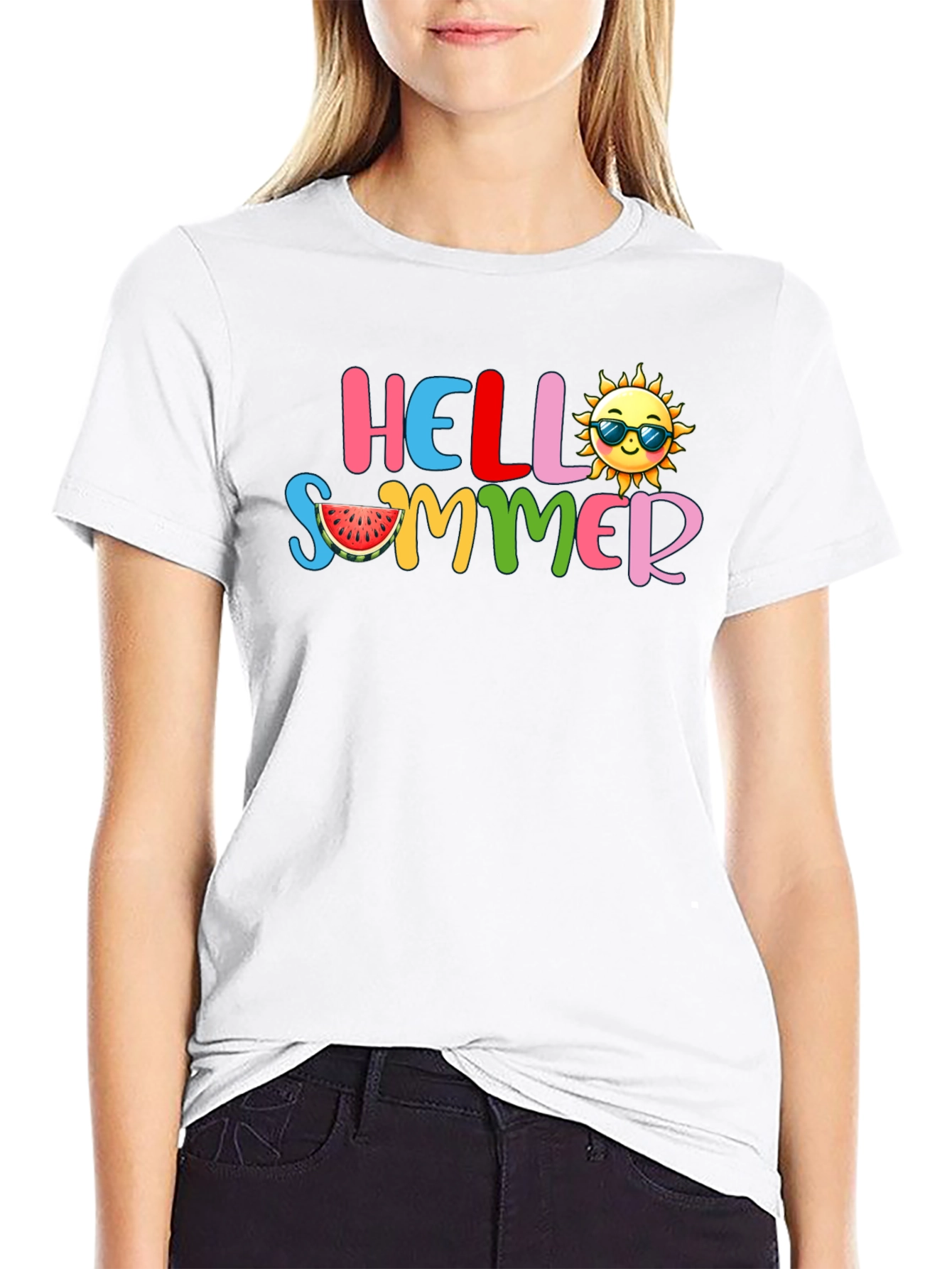 Hello Summer Graphic Tee - Black