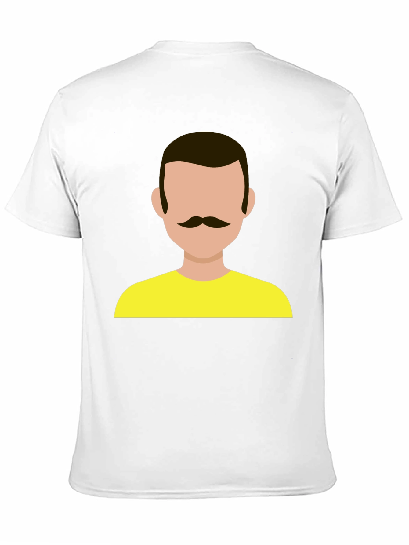 Graphic Tee - Retro Mustache Man Yellow Shirt