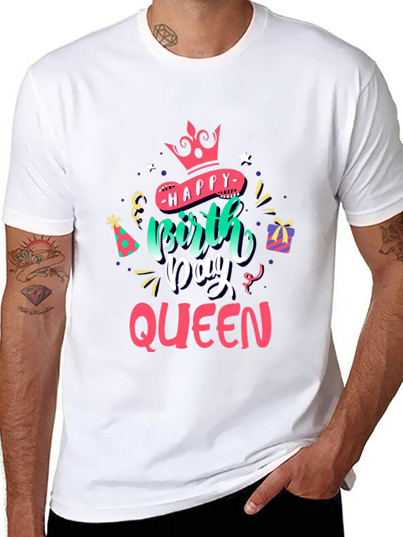 Happy Birthday Queen Black T-Shirt