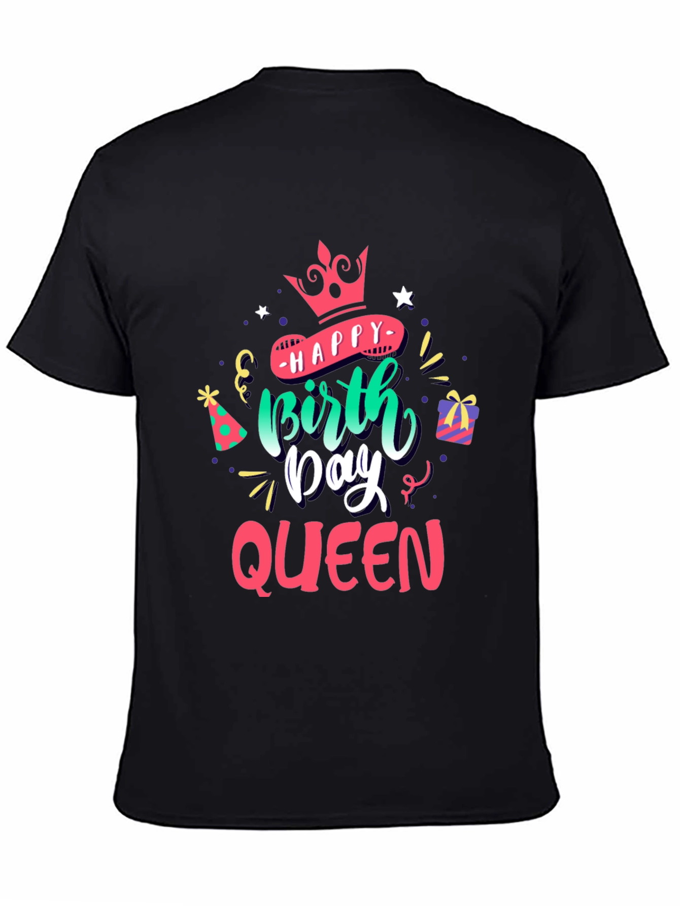 Happy Birthday Queen Black T-Shirt