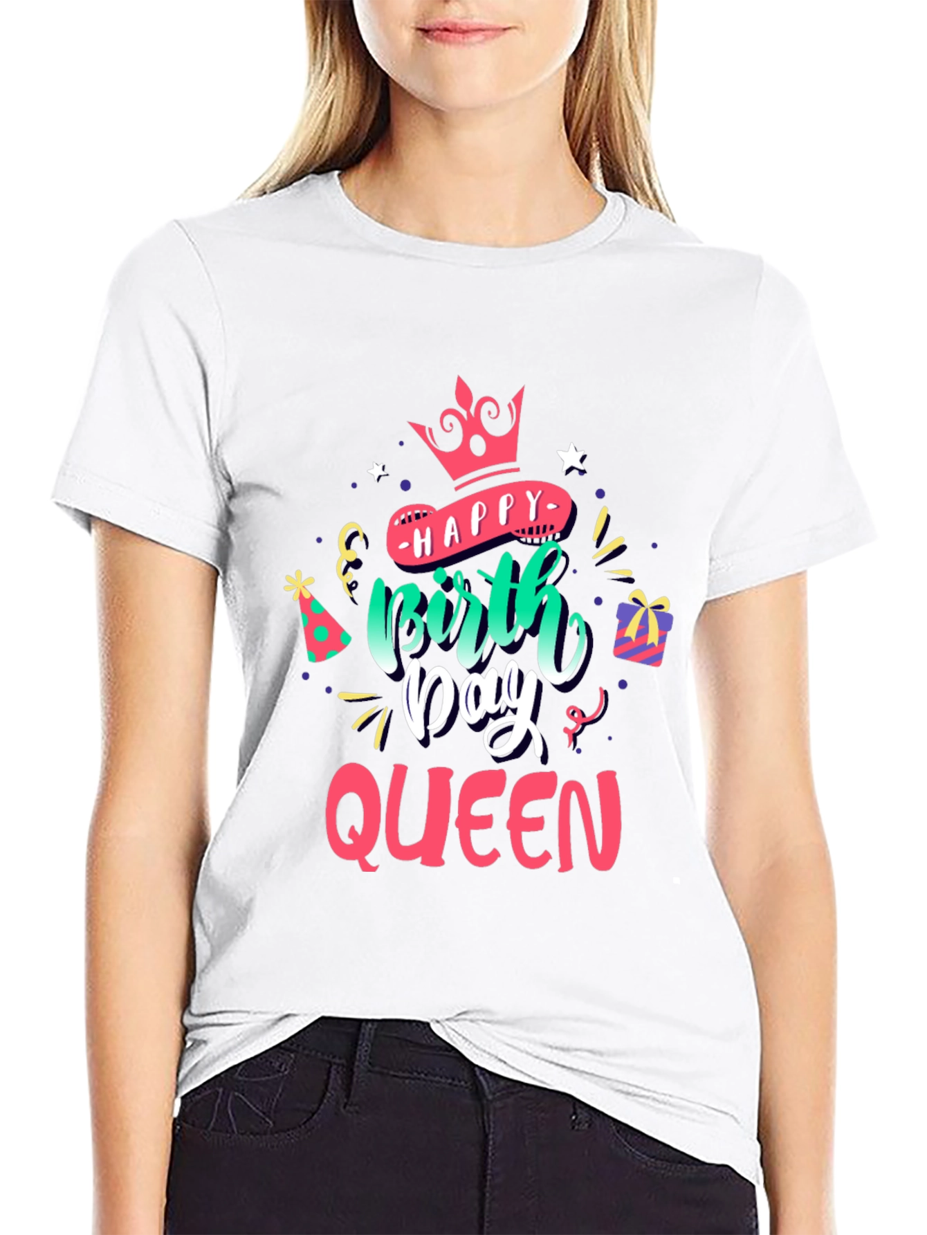 Happy Birthday Queen Black T-Shirt