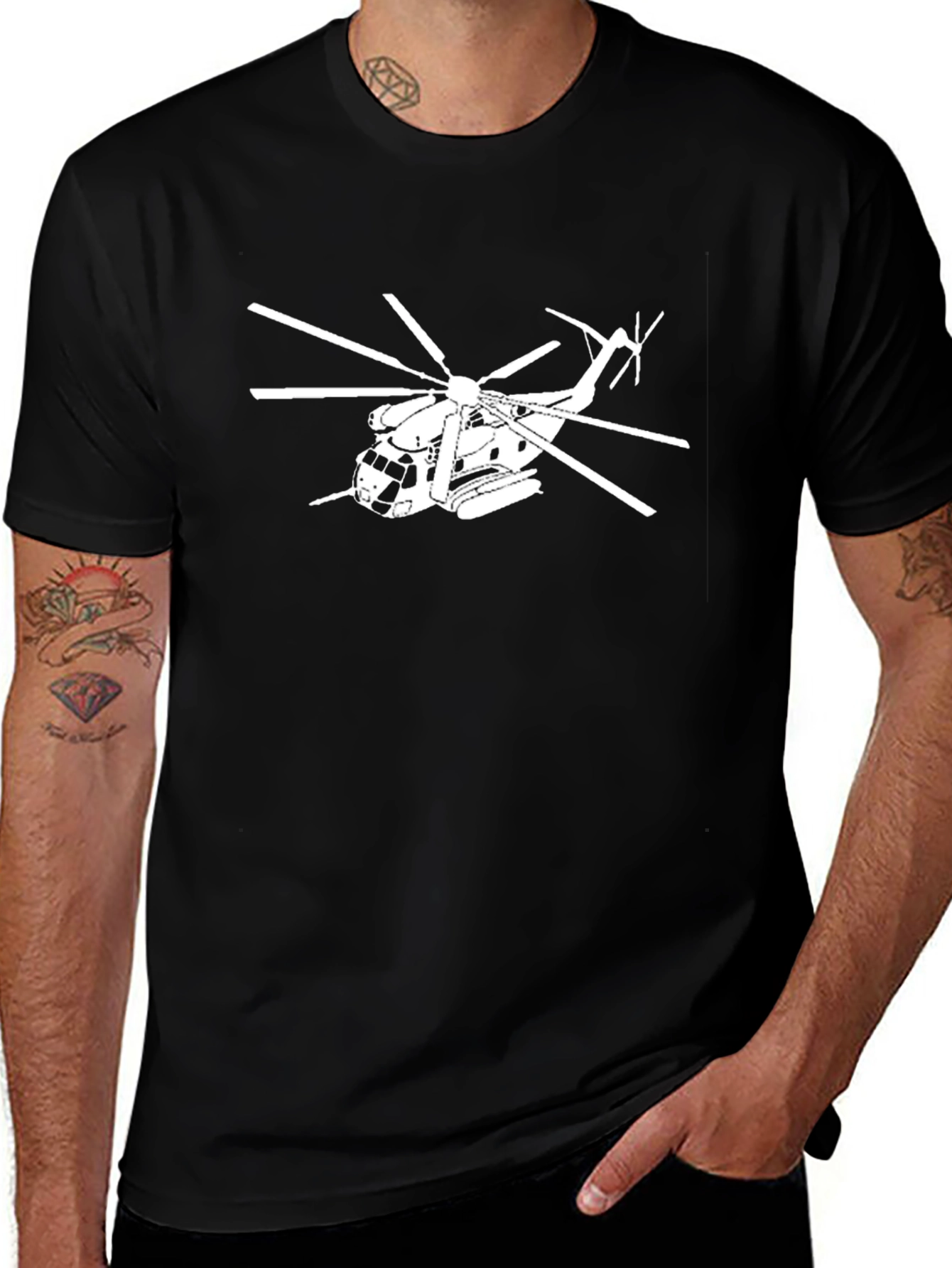 Helicopter Graphic Tee - Cool Design Shirt