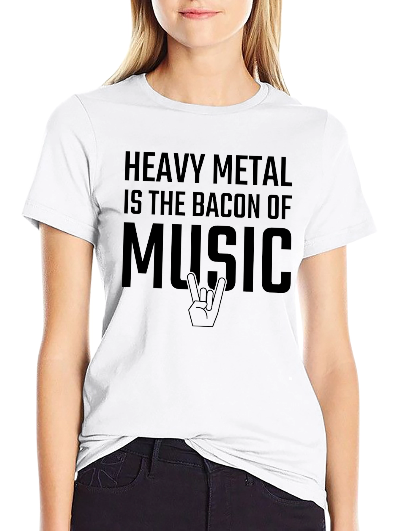 Heavy Metal Bacon Music T-Shirt - Black