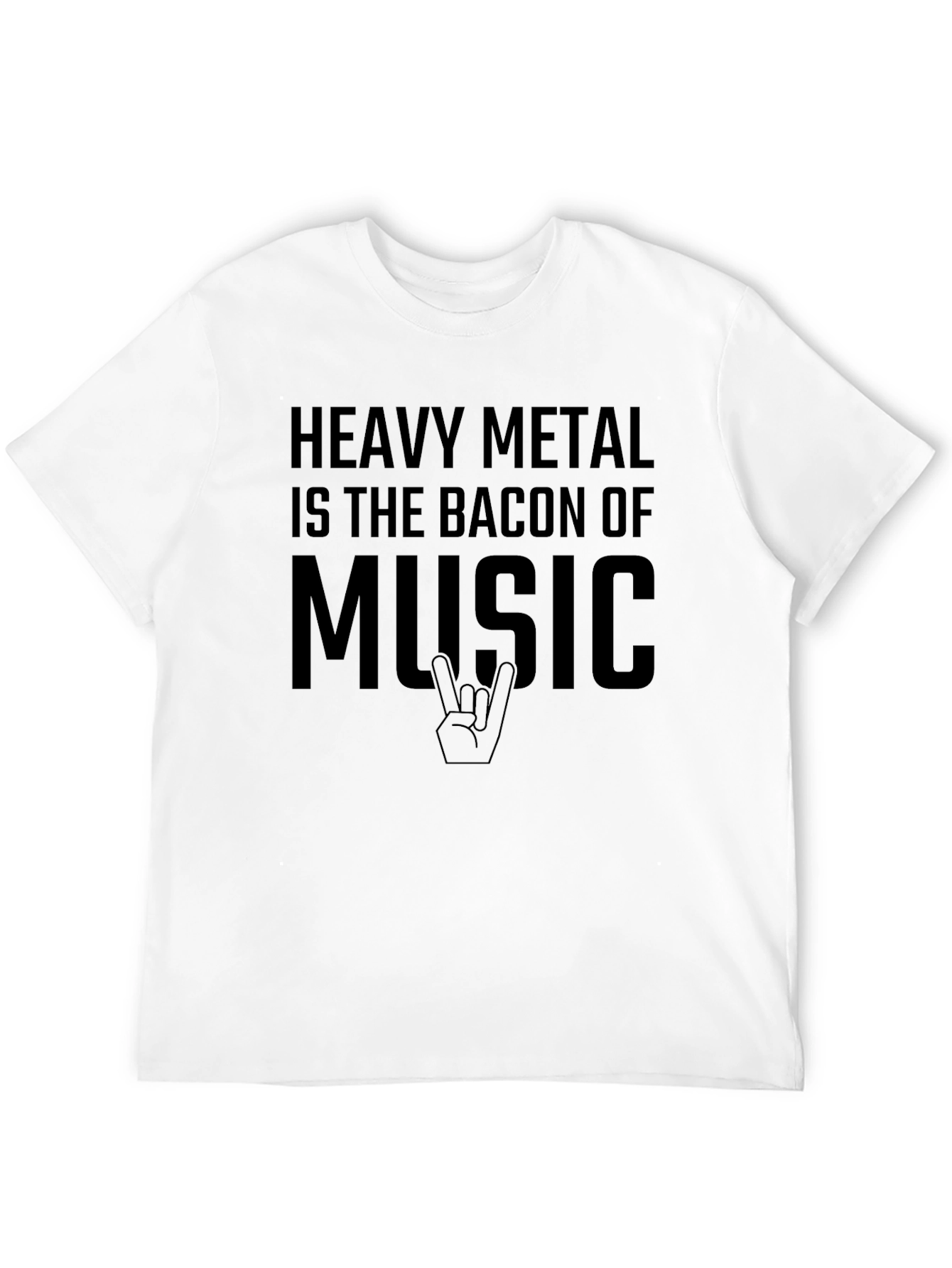 Heavy Metal Bacon Music T-Shirt - Black