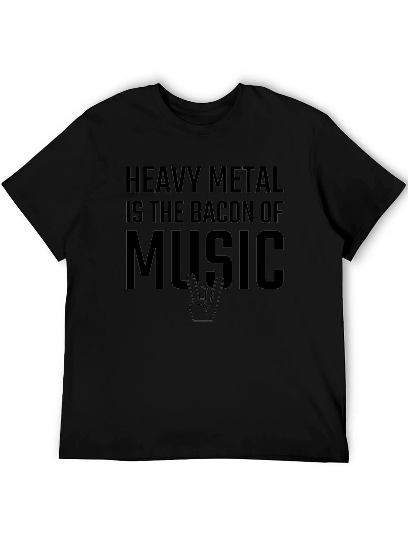 Heavy Metal Bacon Music T-Shirt - Black