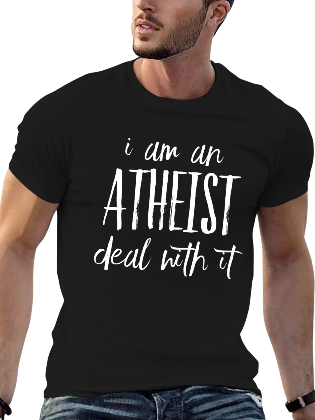 Atheist T-Shirt: I Am An Atheist Deal With It!