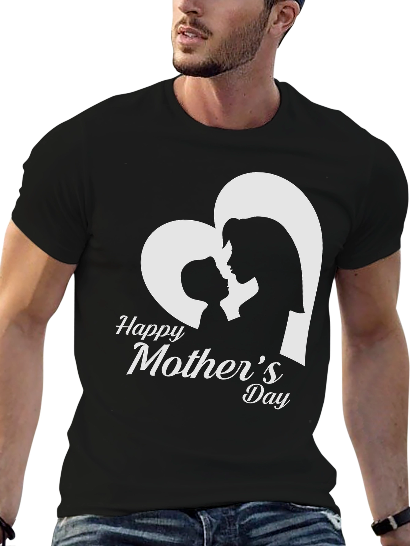 Happy Mothers Day Graphic Tee - Black