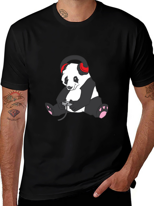 Gamer Panda T-Shirt - Black