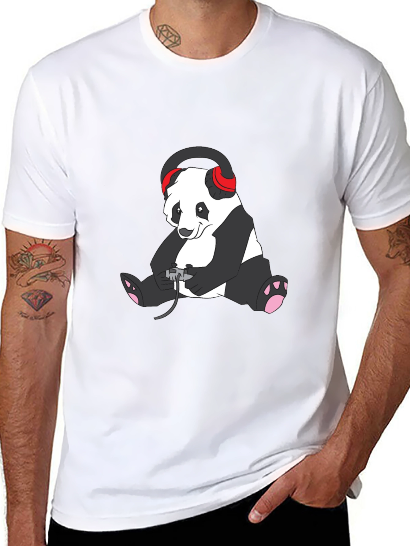 Gamer Panda T-Shirt - Black