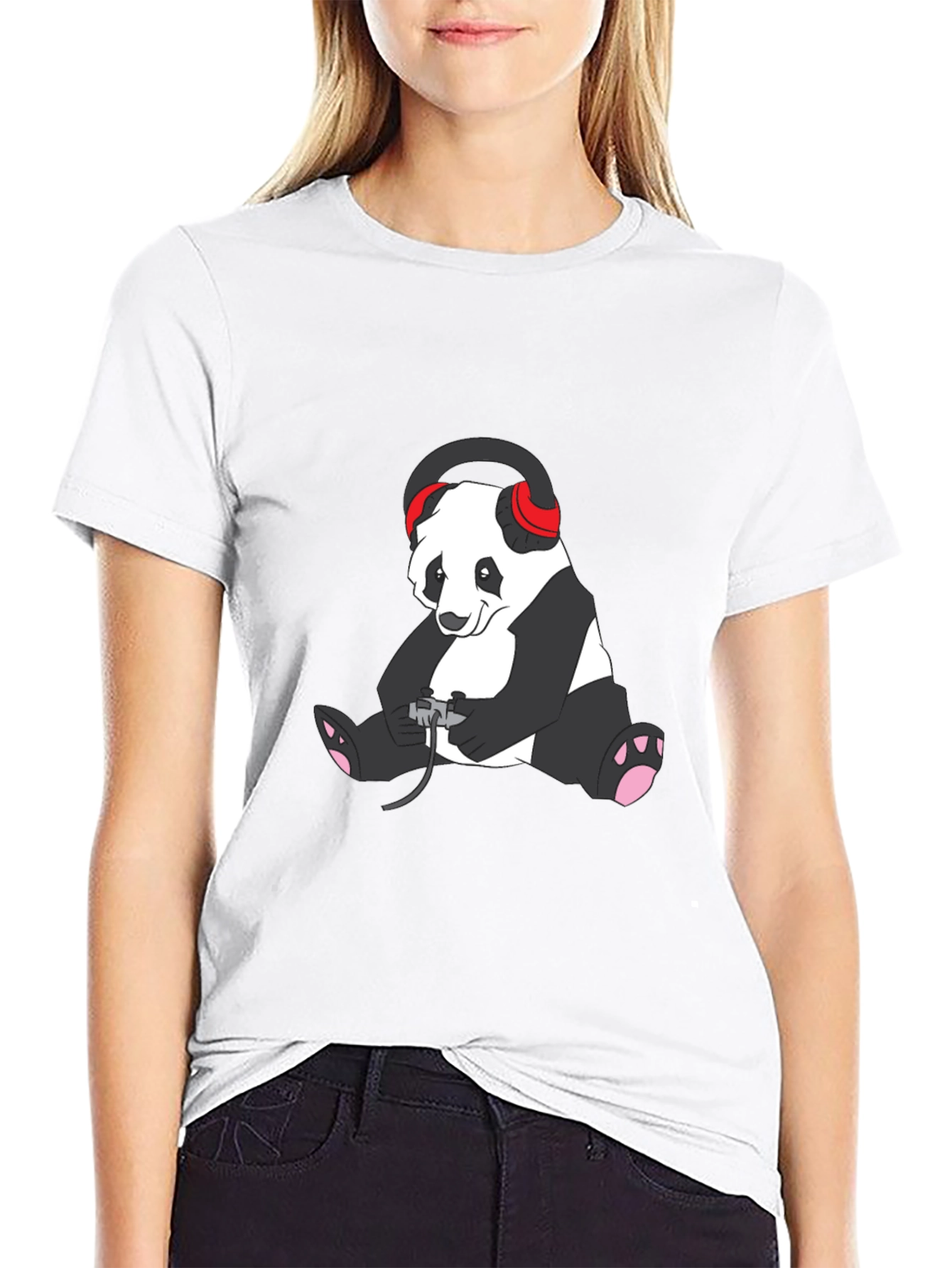 Gamer Panda T-Shirt - Black