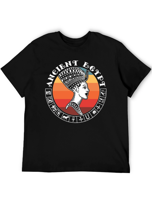 Ancient Egypt Graphic Tee - Black Cotton T-Shirt
