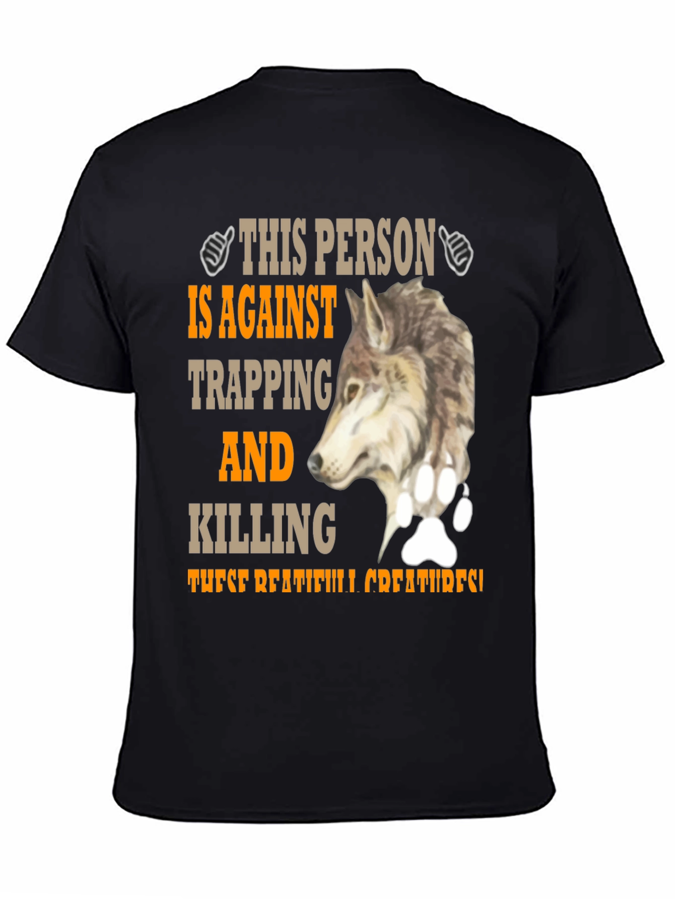 Against Trapping Wolf Graphic Tee