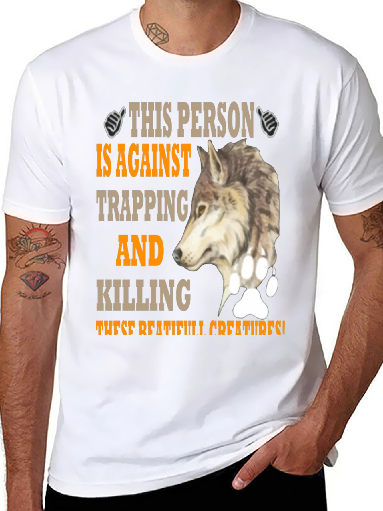 Against Trapping Wolf Graphic Tee