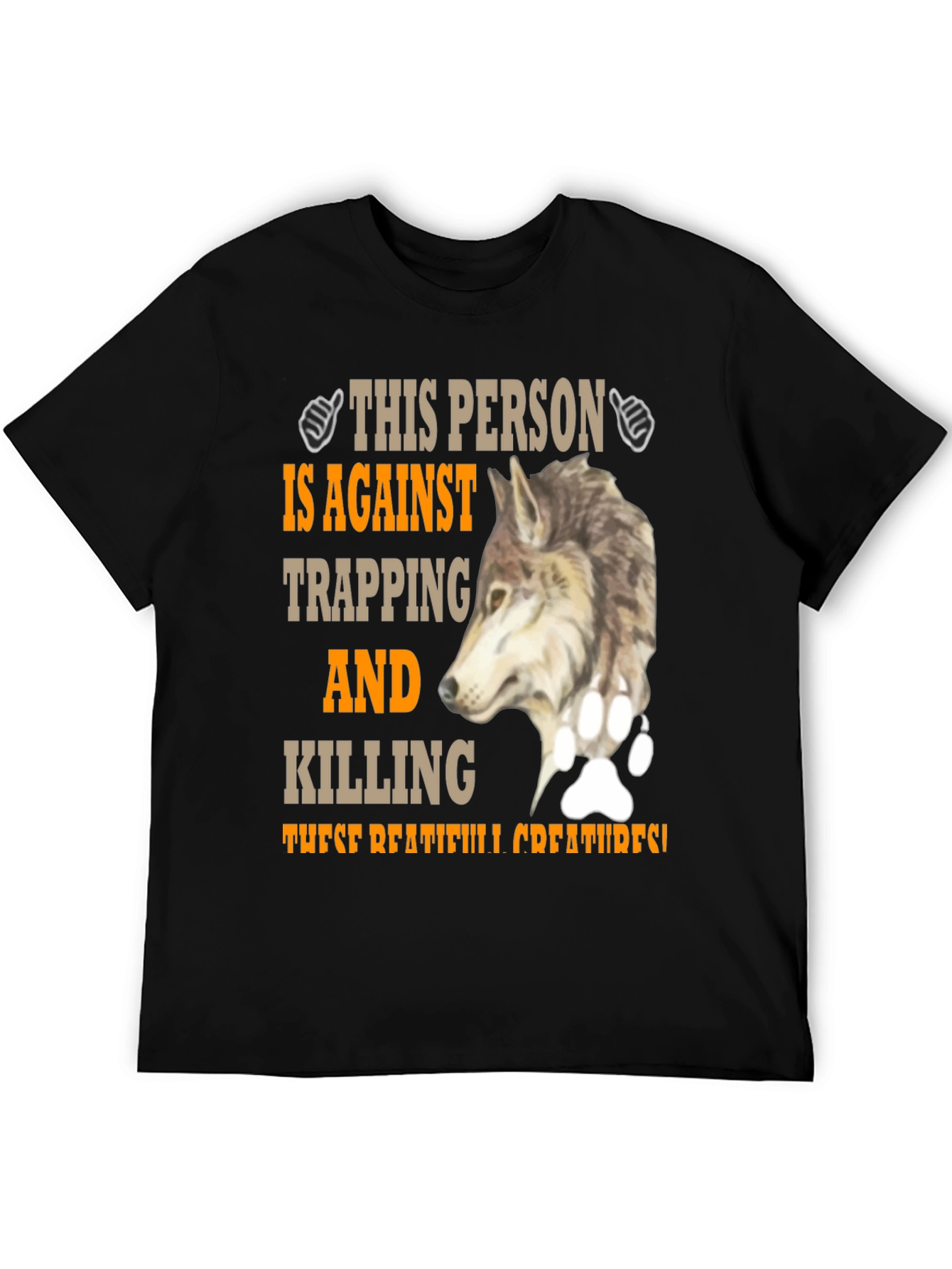Against Trapping Wolf Graphic Tee