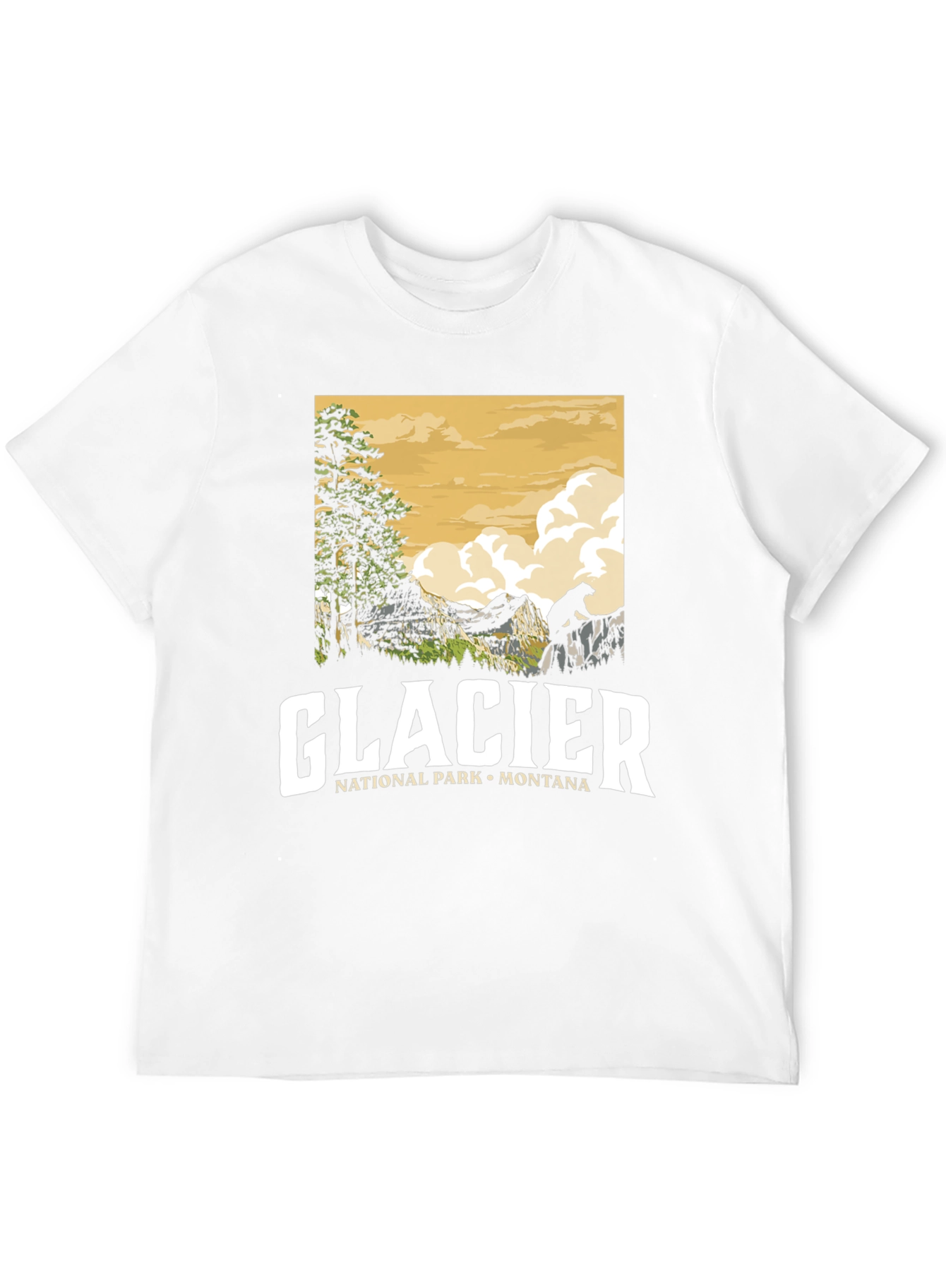 Glacier National Park Montana Black T-Shirt