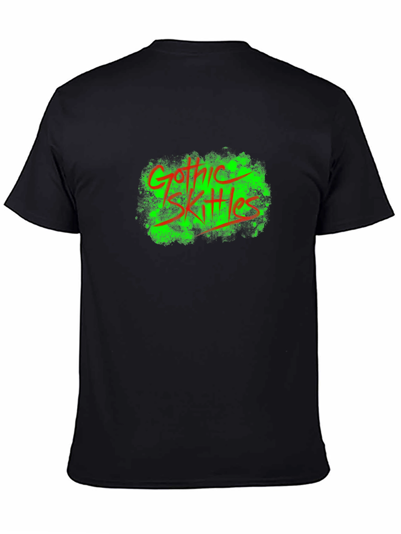 Gothic Skittles Graphic Tee - Black Cotton T-Shirt