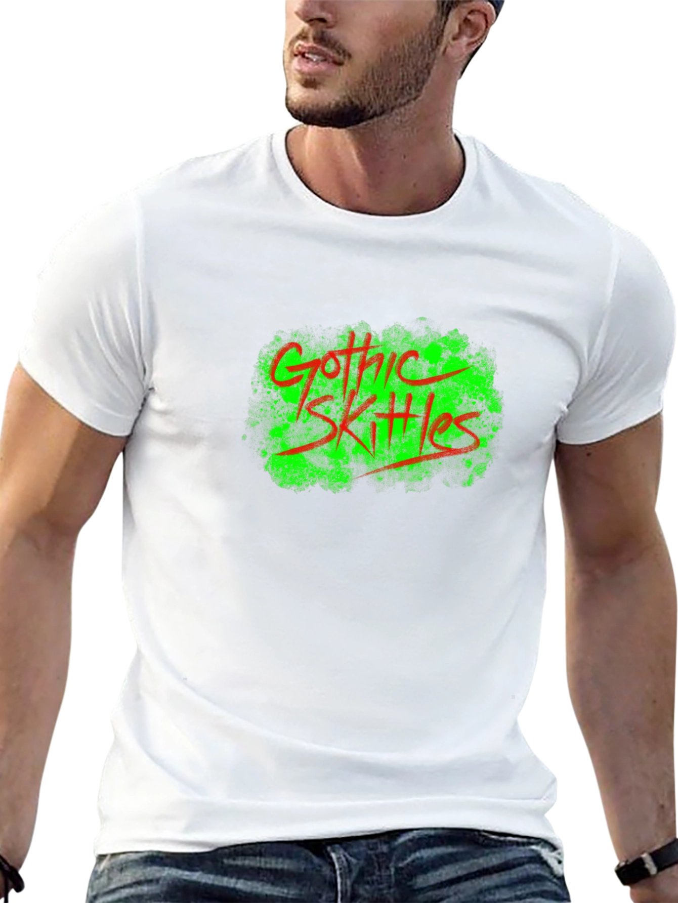 Gothic Skittles Graphic Tee - Black Cotton T-Shirt