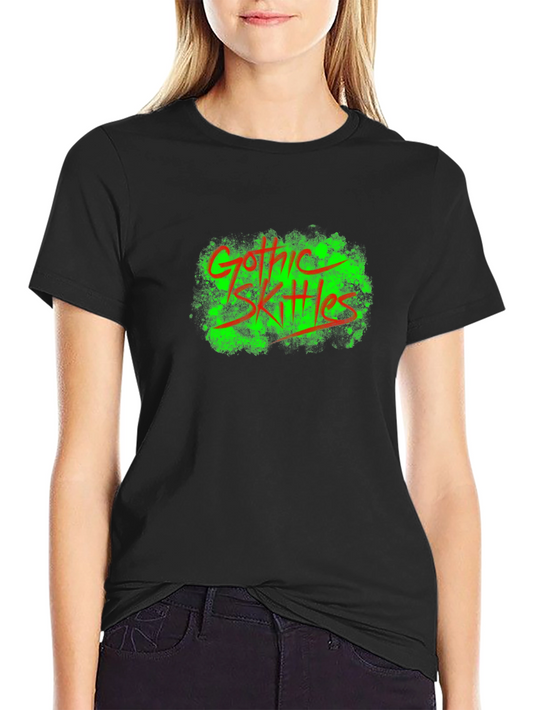 Gothic Skittles Graphic Tee - Black Cotton T-Shirt