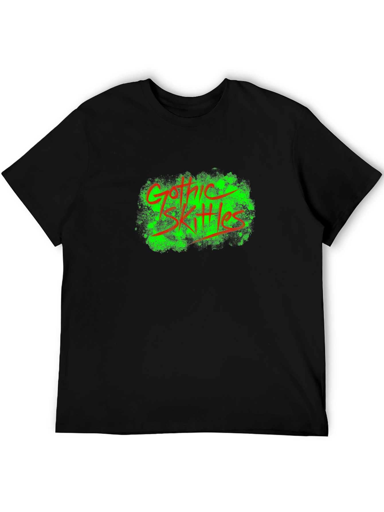 Gothic Skittles Graphic Tee - Black Cotton T-Shirt