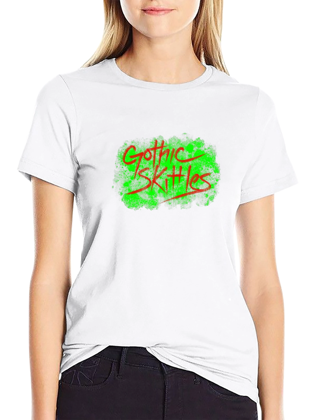 Gothic Skittles Graphic Tee - Black Cotton T-Shirt