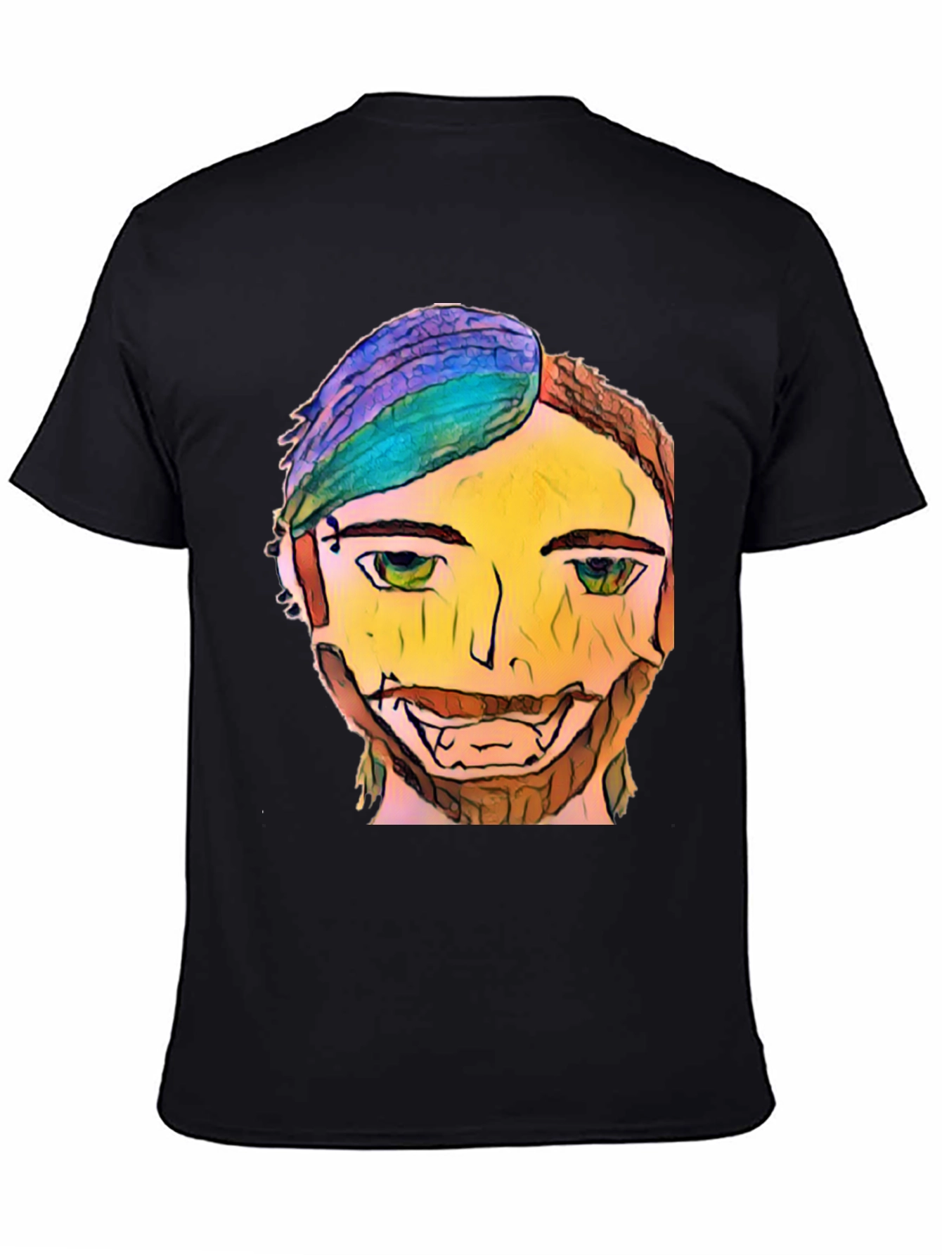 Abstract Face Graphic T-Shirt - Unique Design