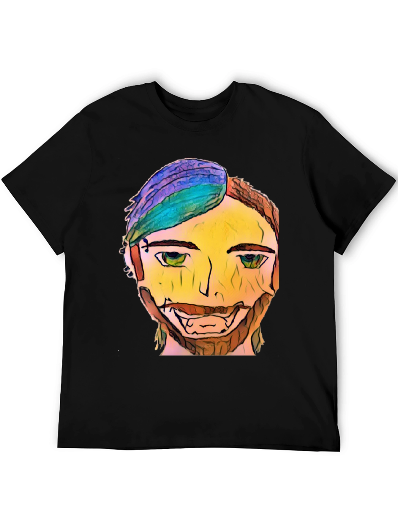 Abstract Face Graphic T-Shirt - Unique Design