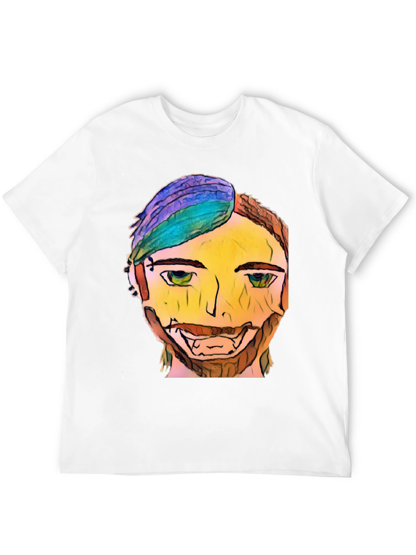 Abstract Face Graphic T-Shirt - Unique Design