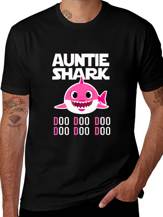 Auntie Shark Doo Doo Doo Funny Graphic T-Shirt