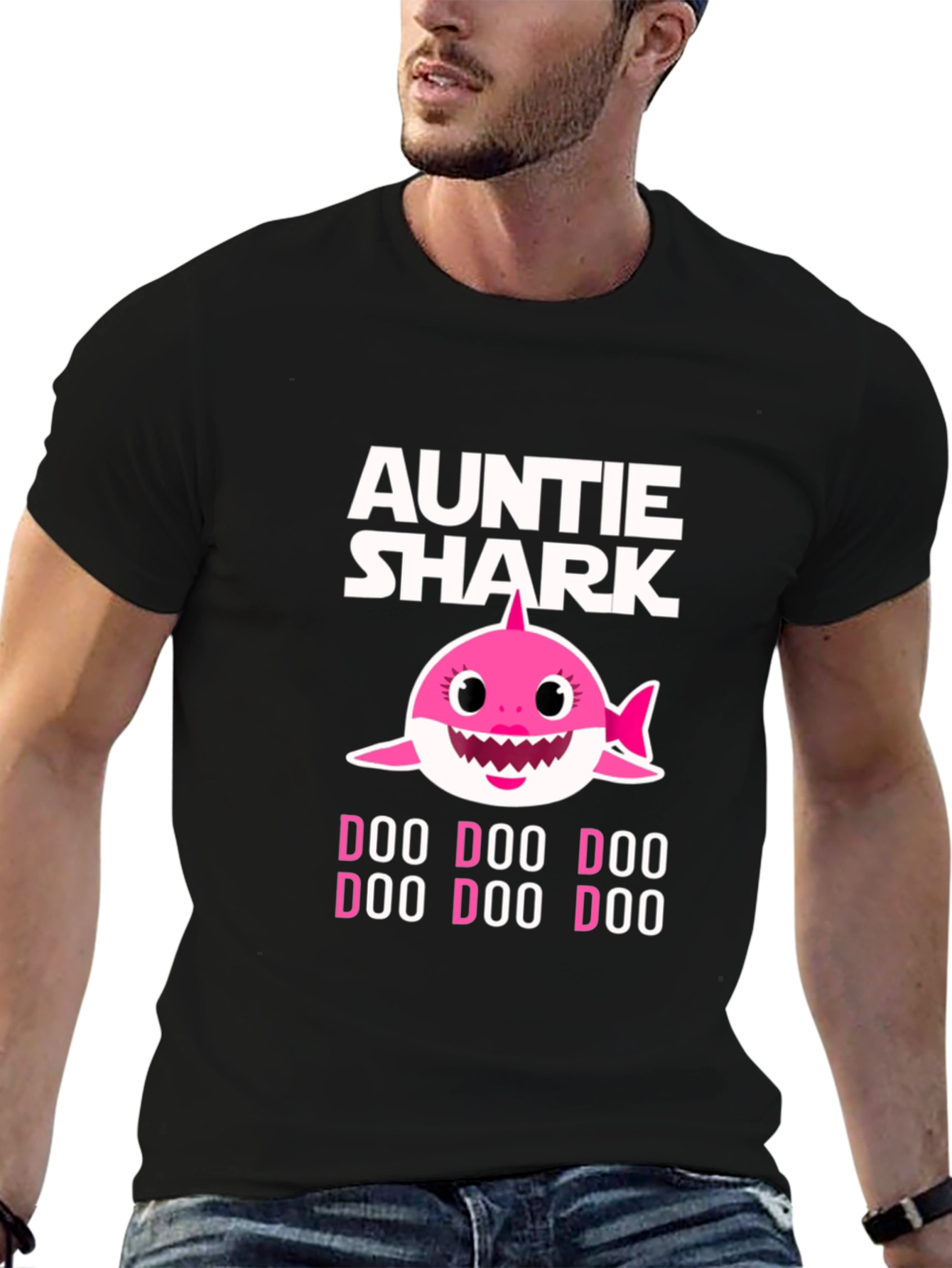 Auntie Shark Doo Doo Doo Funny Graphic T-Shirt
