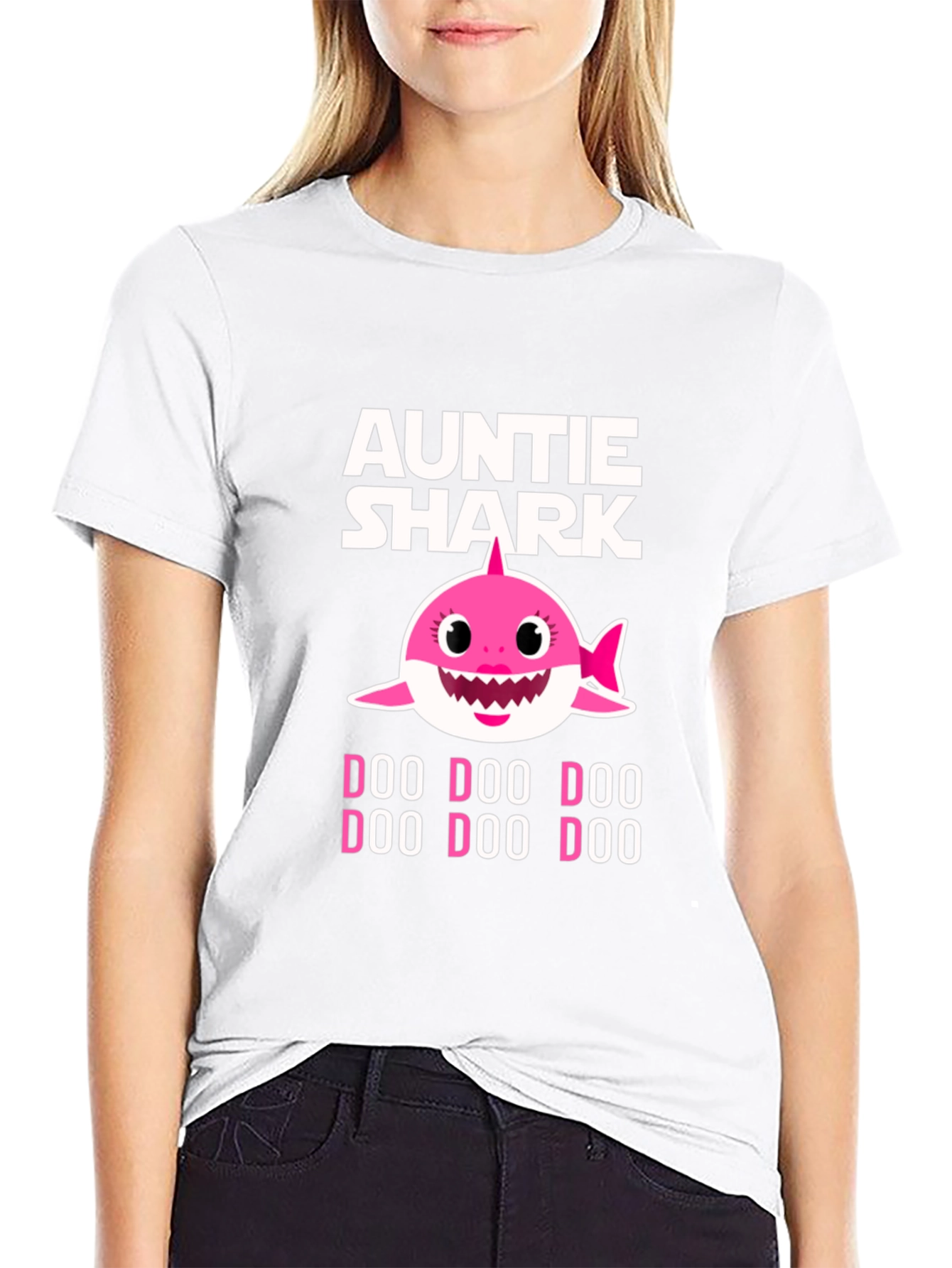 Auntie Shark Doo Doo Doo Funny Graphic T-Shirt